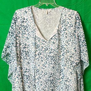 Cato Woman Blouse Plus Size 26/28 W Multicolor Blue/Teal